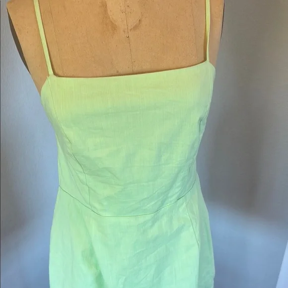 Mable- SZ L Mini Lime Green Spaghetti Strap Dress - Picture 8 of 11